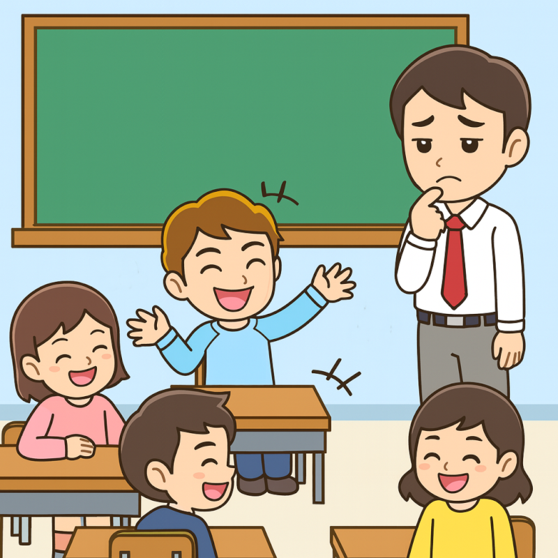 授業中にふざけるT君