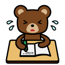 勉強するクマ