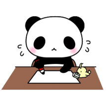 問題を解いているパンダ